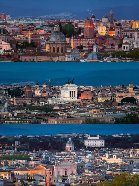 At Gianicolo Hill, Immersed in Rome's Blue Hour Magic🔵