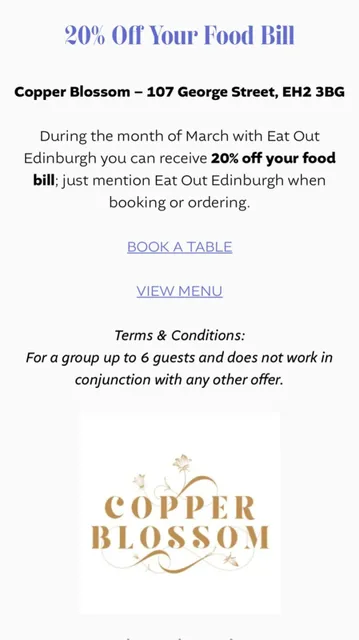 Edinburgh Dining Experience | Copper Blossom 🍽️🍷