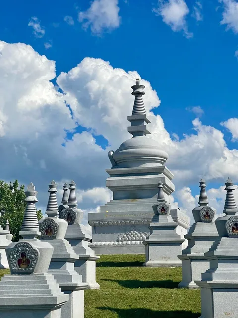 The Serene White Stupas in Toronto's Skyline 🌤️🏛️