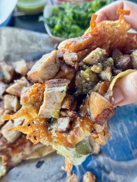 Green Pepper Pork Belly + Grilled Cheese Taco❗️ So Flavorful! 🌮🔥