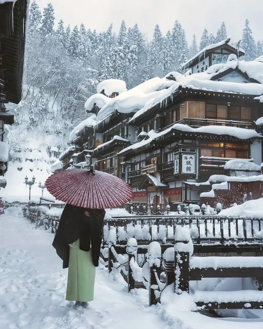 A Romantic Winter Rendezvous: Ginzan Onsen, A Fairyland in Winter(1) ✨